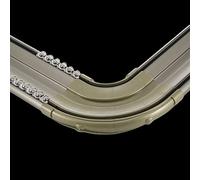 1m - 5m Double Ceiling Track For Curtain, Curtain Pole Rail Track Double Corner Running, For Bedroom Bay Windows RV Room Divider(Color:Champagne,Size:Connectors)