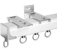 1m-6m Ceiling Curtain Track, Heavy Duty Curtain Rail Curtain Rod, Wall Mount Curtain Track For Room Divider, Easy To Install(White-Wall,6m(4 * 1.5m))