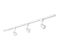 1M Adjustable Ceiling Track Spotlight Kit Gloss White 3X Gu10 Downlight Rail