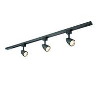 1M Adjustable Ceiling Track Spotlight Kit Matt Black 3X Gu10 Downlight Rail