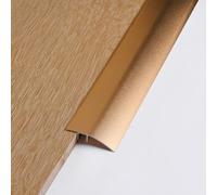 1M Aluminum Floor Transition Strip Door Bar - Brushed Gold Threshold Ramp, 4.3cm Width, Bridges 6-12mm Height Gap for Doorways Tile Laminate Planks