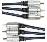 1m AV Cable Triple 3 RCA PHONO Male Lead Video To Yellow Audio Red Black