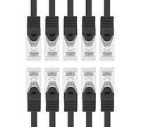 1m - black - 10 pieces Cat7 network cable SFTP patch cable Lankabel raw cable 10GB/s - 500 MHz assembled with 2 RJ45 plugs Cat 6a