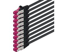 1m - black - 10 pieces - network cable CAT6a (10Gb/s) S-FTP CAT 6a Lankacable - GHMT certified PIMF 500 MHz Cat5 Cat5e Cat6 Cat6a Cat7 for switch, router, modem, Internet
