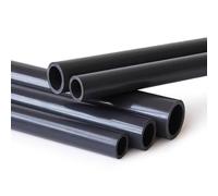 1M Black Rigid Thickened PVC Round Pipe 20-50MM Corrosion-Resistant Drainage/Cable Protection/Garden/Irrigation Universal Plastic Pipe Fittings(50 * 2.4mm)