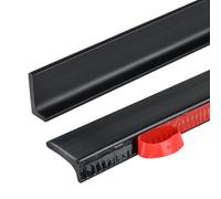 1M Black Shower Threshold Water Barrier,Wet Room Floor Bathroom Dam,Shower Tray Sealing Strip,Kitchen Sink Bathtub Countertop Retaining Strip, Water Stopper Strip(L Shape, 3cm)