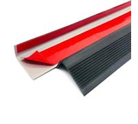 1M Bullnose Stair Anti Slip Nosing Self-Adhesive Vinyl Edging Strip,Non Slip Step Trim,PVC Rubber Angle Stair Edge Trim(50x25mm,Black)