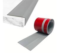 1M Bullnose Stair Anti Slip Nosing Self-Adhesive Vinyl Edging Strip,Non Slip Step Trim,PVC Rubber Angle Stair Edge Trim(76x35mm,Grey)