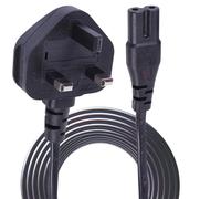 1m C7 Figure 8 UK Mains Plug with 3A Fuse Power Cable for Xbox PS5 Sky Q TV