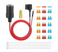 1m Car Cigarette Lighter with Fuses Kit Car Cigarette Lighter Adapter Add-a-Circuit TAP Adapter Lead 1.0mm Cable with 12V Fuse Holder for Mini Standard ATM APM Blade Fuses (Middle)