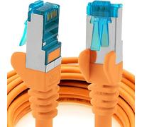 1aTTack.de 1m - CAT6a - network cable orange - 1 piece CAT 6 A patch cable 10000 Mbit s SFTP PIMF 500 MHz compatible with CAT5 CAT6 CAT7 DSL Internet Switch Router