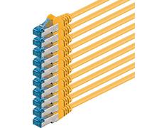 1m - CAT6a - network cable yellow - 10 pieces CAT 6 A patch cable 10000 Mbit s SFTP PIMF 500 MHz compatible with CAT5 CAT6 CAT7 DSL Internet Switch Router