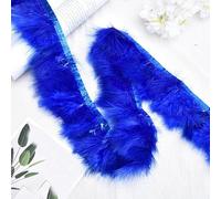 1M DIY Feather Turkey Feather Bag Cloth Edge Cloth Strip Clothing Decoration Feather Skirt Royal Blue