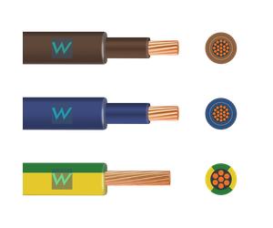 1m Flexi Meter Tails Pack 19-Strand 25mm Brown/Brown & Blue/Blue 6181YF & 16mm Green/Yellow 6491X - 1m