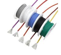 1M Flexible Silicone Wire in Roll 30/28/26/24/22/20/18/16AWG Silicone Rubber Insulated Tinned Copper Heat-Resistant Cable 600V Kit White, Black, Green, Red, Gray (Color : Black, Size : 28AWG 10m