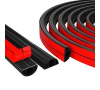 1M Half Round Cable Cover, Cable Trunking, Self-Adhesive Wire Cover, Self-Adhesive Cable Tidy, Decorative Wire Hider, 1-Meter Cable Organizer, for Cable Management Wires on Wall Floor (Black)