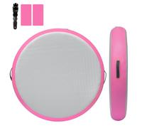 1M Inflatable Round Tumbling Mat, 20cm Thick Air Gymnastics Track Tumbling Inflatable Gymnastics Mat, Tumble Track for Gym Home Use/Training/Cheerleading/Yoga/Water Fun (Pink)