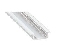 1m LED Aluminium Profile KL1, Painted, White, Set with Diffuser - Frosted, no end caps