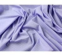 1m | Lilac Polycotton With White Spots 2mm Pastel Colour Tiny 2mm Spots Japanese Qkt 4000 Poly Cotton Material Light Purple Pale Purple Lavender Colour Color Dressmaking Shirts Clothes