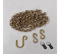 1m Long Adjustable Picture Rail Hooks with Chain, Picture Rail Hanging System for Exhibition, Antique Brass Art Frame Hanging Wire Kit