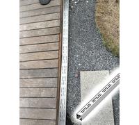 1m Long Rectangular Narrow Water Trench Drainage System for Commercial Driveway Outdoor Patio Drain Cover Kit with Shallow Channel Sewer Gully Diverter.