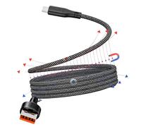 1M Magnetic USB C Cable, 100W Fast Charging USB A to Type-C Cable, Retractable Coiled Nylon Braided Cables, Anti-Tangle Data Transfer Cord Compatible with iPhone/Huawei/Samsung/iPad