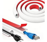 1M Mini White Silicone Cable Trunking, Self-Adhesive Trunking for 1 Electric Cables, Flexible Wire Covers For Cables Conduit Wire Trunking TV Cable Hider For Wall and Computer Wires in Home