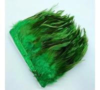 1M Natural Colored Pheasant Feathers Trim Ribbon Christmas Feather Sewing Clothing Party Handmade DIY Wedding Crafts Plume Decor-Green