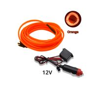 (1M, orange Cigarett) 1M/2M/3M/5M Universal Car Interior Lighting LED Strip Decoration Garland