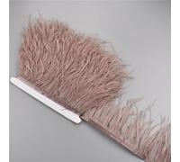 1M Ostrich Feathers On Ribbon Tape 10-15CM Feather Tassel Fringe Trim Boa Sewing Trimmings Light Brown