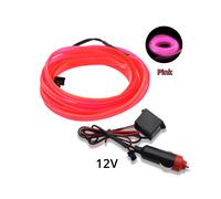 (1M, pink Cigarett) 1M/2M/3M/5M Universal Car Interior Lighting LED Strip Decoration Garland