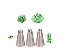 1M Piping Nozzle Set,3 Pcs Icing Nozzles 1M,Seamless 1M Open Star Piping Tip,1M Nozzle for Cake Decorating