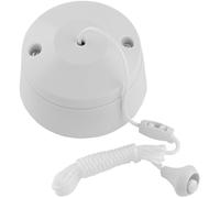 1m Pull Cord Ceiling Switch - 10A 230V - WHITE PLASITC Bathroom Round Rose 2 Way