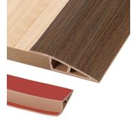 1M PVC Rubber Wheelchair Ramp Self Adhesive,Threshold Reducer,Door Floor Threshold Transition Strip,Butt Up Threshold-Moldings Trim for Doorways Carpet Floor Tile Edge(Brown Wood Grain,2cm)