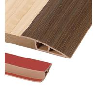 1M PVC Rubber Wheelchair Ramp Self Adhesive,Threshold Reducer,Door Floor Threshold Transition Strip,Butt Up Threshold-Moldings Trim for Doorways Carpet Floor Tile Edge(Brown Wood Grain,1.5cm)