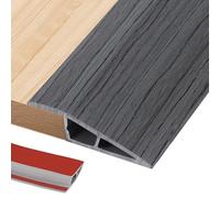 1M PVC Rubber Wheelchair Ramp Self Adhesive,Threshold Reducer,Door Floor Threshold Transition Strip,Butt Up Threshold-Moldings Trim for Doorways Carpet Floor Tile Edge(Dark Grey Wood Grain,1cm)