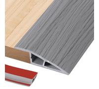 1M PVC Rubber Wheelchair Ramp Self Adhesive,Threshold Reducer,Door Floor Threshold Transition Strip,Butt Up Threshold-Moldings Trim for Doorways Carpet Floor Tile Edge(Grey Wood Grain,2cm)
