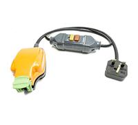 1m RCD Fly Lead to 1 gang IP54 Socket. Safety Cable. Non-Latching. H07RN-F Tough Rubber