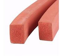1M Red Silicone Foam Square Strip, 3/4/5/6/8/10/15/20MM High-Temperature Resistant Flat Sponge Strip, Doors Windows Sealing Strip, 1pcs(6 * 20mm)