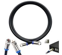 1M RG6 Coaxial Cable Connectors, Black, Waterproof Satellite Cable Extension Lead with F-Type Connectors, 3GHz High-Speed Coax Cable for Digital TV, Cable Box, Set Top Receiver, Antenna Connection