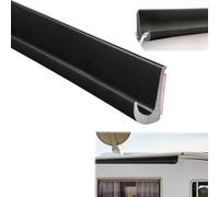 1m RV J-Shape Rain Gutter Rubber Drip Rail, RV Trim Molding, Weather Stripping with Self-Adhesive, Roof Rain Diverter Fit for Car, Truck, RV, Boat and Home Application (Black)