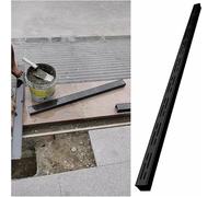 1M Slim Channel Drain Kit, 304 SUS Trench Grate for Patio, Pool, Deck, Garden 1pc(Black,100x7x3cm)