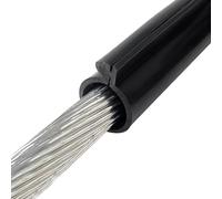 1m Snap-on High Voltage Insulation Protection Sleeve, Electrical Insulating Sleeves For Live-line Work Bare Cable Wire, Customizable Insulated Sheath(Black,ID 28mm/1.1in)