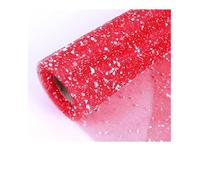 1M Snow Dot Net Yarn Gauze Scrapbook Decorate Flower Wrapping Paper Wedding Birthday Christmas Party Gift Box Craft Paper(Red)