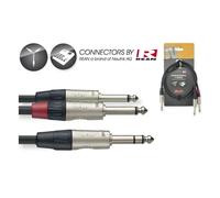 1M Stagg 6.3mm Stereo Jack(M) to 2xMono Jack(M) REAN