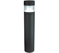 1m Tall IP65 Outdoor Lamp Post Bollard - Black Round Flat-Top E27 Driveway Light (x00254)