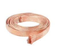 1M Tinned Copper Braid Sleeving Width 4-28mm Retractable Metal Tube, Flexible Cabling Wiring Protector(Gold,20mm)