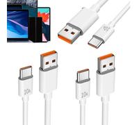 1M Type-C Fast Charging Cable, 3Pc 120W Super Fast Charging Cables, 10A High-Speed Charge Cables, Anti-Fracture Bold Phone Chargercable for Car, Work, Daily Use, USB C Data TransferCable