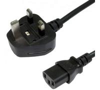 1m UK Plug to IEC Socket Mains 10A Power Cable PC Monitor Amp Kettle C13 Lead