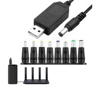 1M Universal DC Charger Cable 12V to USB to DC Cable DC to DC Charger 12V DC Charging Cable with 5.5x2.5mm 4.0x1.7mm 3.5x1.35mm 3.0x1.0mm 2.5x0.7mm Connectors for Laptops Router Bluetooth Speakers